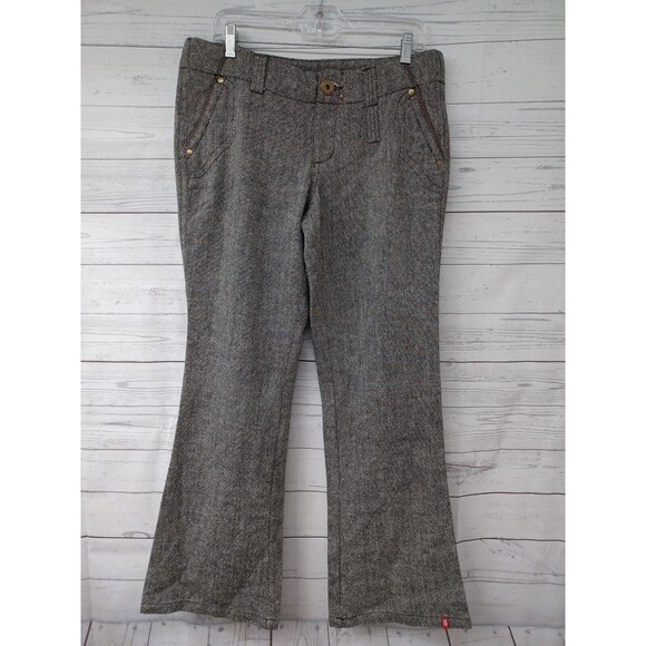 Esprit Womens Wool Blend Career Pants Sz 13 Black Gray Tweed Flared Leg New $75. - Picture 1 of 10